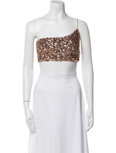 Pre-owned Nookie One-shoulder Sleeveless Crop Top W/ Tags In Multi