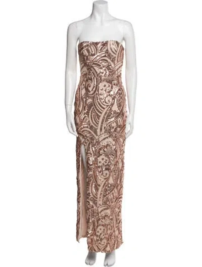Pre-owned Nookie Paisley Print Long Dress In Pink