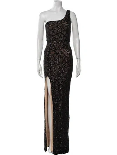 Pre-owned Nookie Patterned Long Dress W/ Tags In Black
