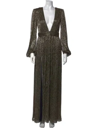 Pre-owned Nookie Patterned Long Dress W/ Tags In Gold