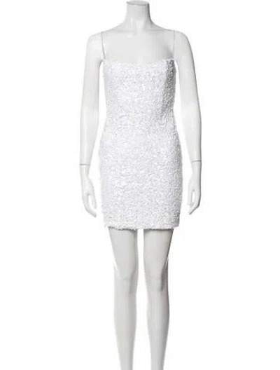 Pre-owned Nookie Patterned Mini Dress In White