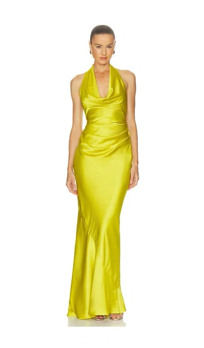 Nookie Penelope Drape Gown In Green