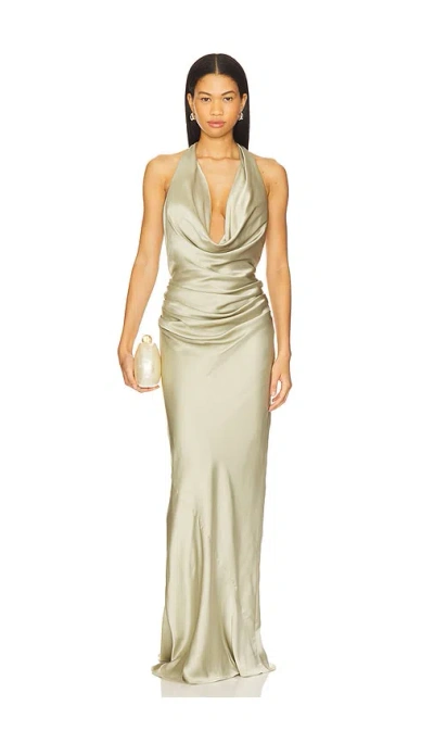 Nookie Penelope Drape Gown In Green