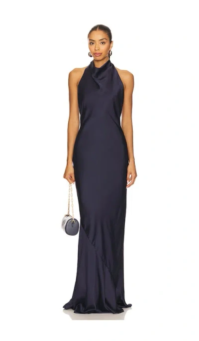 Nookie Penelope Halter Gown In Blue