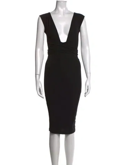 Pre-owned Nookie Plunge Neckline Knee-length Dress W/ Tags In Black