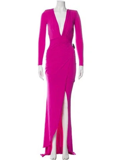 Pre-owned Nookie Plunge Neckline Long Dress W/ Tags In Pink