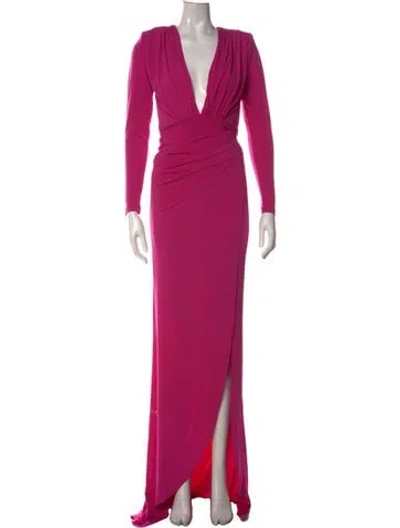 Pre-owned Nookie Plunge Neckline Long Dress W/ Tags In Pink