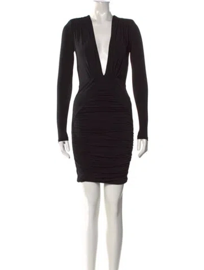 Pre-owned Nookie Plunge Neckline Mini Dress In Black