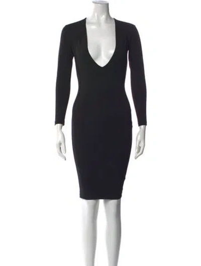 Pre-owned Nookie Plunge Neckline Mini Dress In Black