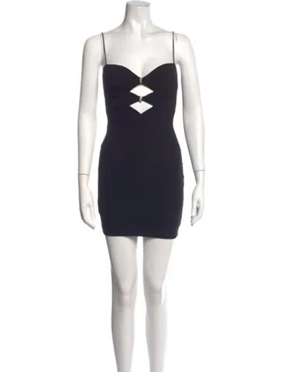 Pre-owned Nookie Plunge Neckline Mini Dress In Blue