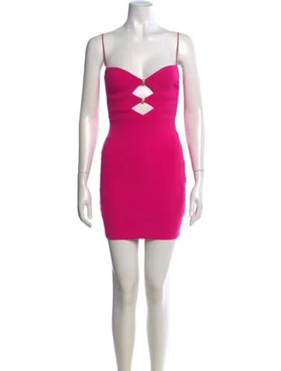 Pre-owned Nookie Plunge Neckline Mini Dress In Pink