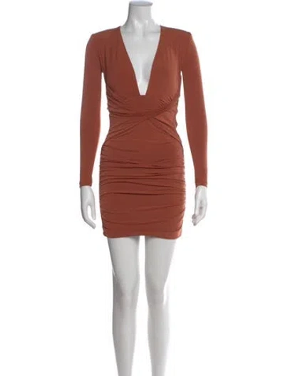 Pre-owned Nookie Plunge Neckline Mini Dress W/ Tags In Orange