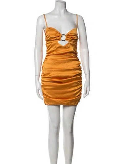 Pre-owned Nookie Plunge Neckline Mini Dress W/ Tags In Orange