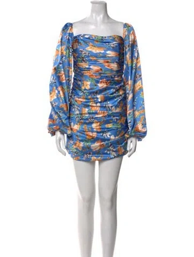 Pre-owned Nookie Printed Mini Dress In Blue