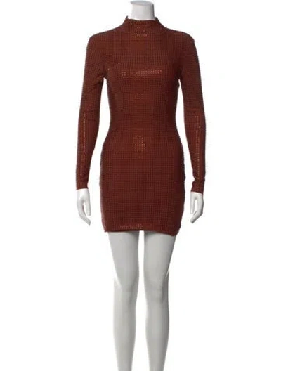 Pre-owned Nookie Printed Mini Dress In Brown
