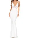Nookie Sade Mesh Corset Maxi Dress Gown In White