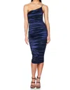 Nookie Satin Cupid Midi Dress In Navy Blue In Blue