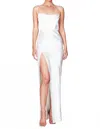 Nookie Satin Dream Draped Gown In Ivory In White