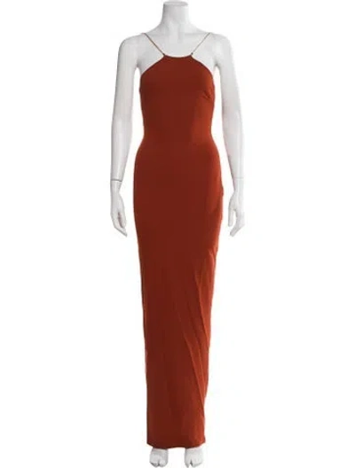 Pre-owned Nookie Scoop Neck Long Dress In Orange