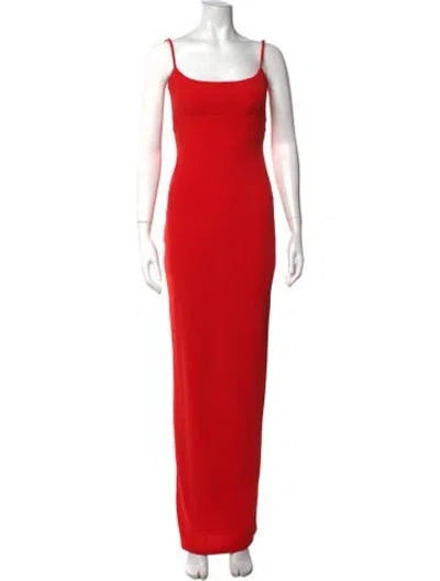Pre-owned Nookie Scoop Neck Long Dress In Red