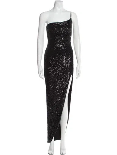 Pre-owned Nookie Sequin Long Dress In Black