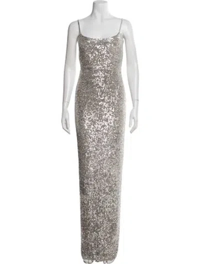 Pre-owned Nookie Sequin Long Dress In Neutral