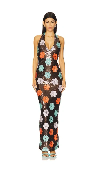 Nookie Sienna Halter Gown In Brown