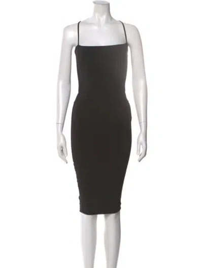 Pre-owned Nookie Square Neckline Knee-length Dress In Black