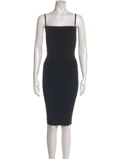 Pre-owned Nookie Square Neckline Knee-length Dress In Black