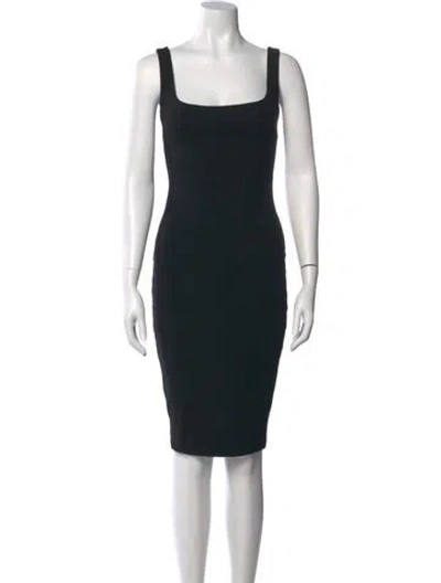 Pre-owned Nookie Square Neckline Knee-length Dress In Black