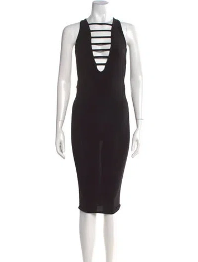 Pre-owned Nookie Square Neckline Knee-length Dress In Black