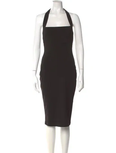 Pre-owned Nookie Square Neckline Knee-length Dress In Black