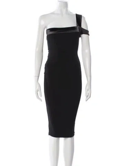 Pre-owned Nookie Square Neckline Knee-length Dress In Black