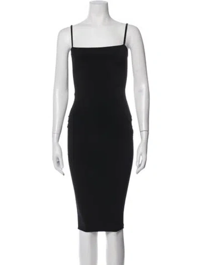 Pre-owned Nookie Square Neckline Knee-length Dress In Black
