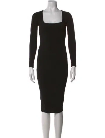 Pre-owned Nookie Square Neckline Knee-length Dress In Black