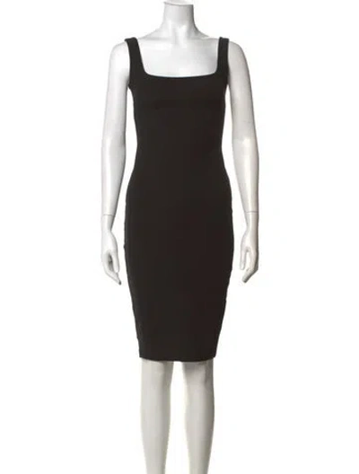 Pre-owned Nookie Square Neckline Knee-length Dress In Black