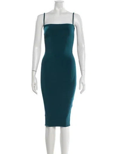 Pre-owned Nookie Square Neckline Knee-length Dress In Blue