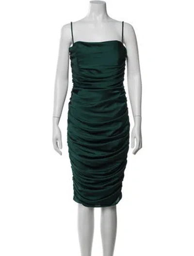 Pre-owned Nookie Square Neckline Knee-length Dress In Green