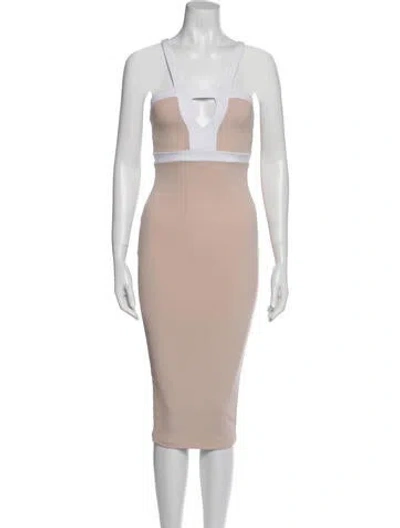 Pre-owned Nookie Square Neckline Knee-length Dress In Purple