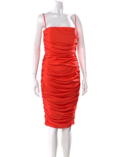 Pre-owned Nookie Square Neckline Knee-length Dress In Red