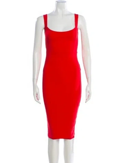 Pre-owned Nookie Square Neckline Knee-length Dress In Red