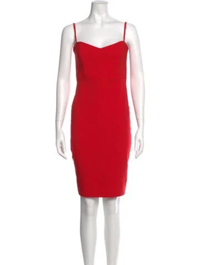 Pre-owned Nookie Square Neckline Knee-length Dress In Red