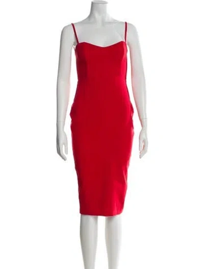 Pre-owned Nookie Square Neckline Knee-length Dress In Red