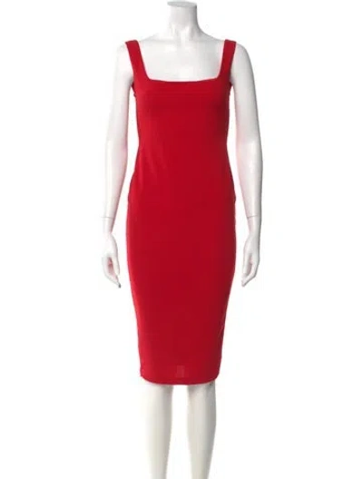 Pre-owned Nookie Square Neckline Knee-length Dress In Red