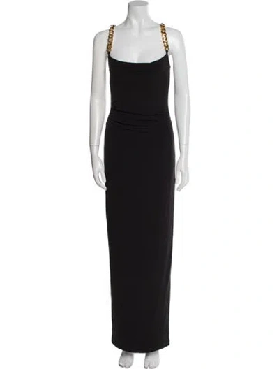 Pre-owned Nookie Square Neckline Long Dress In Black