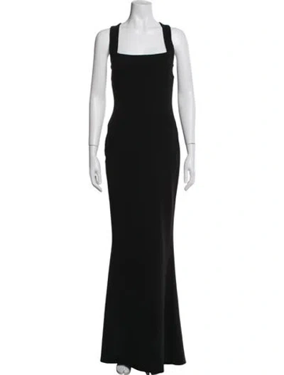 Pre-owned Nookie Square Neckline Long Dress In Black