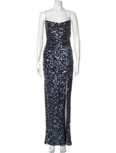 Pre-owned Nookie Square Neckline Long Dress In Blue