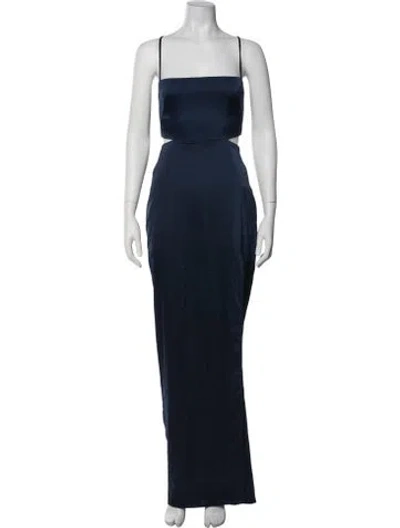 Pre-owned Nookie Square Neckline Long Dress In Blue