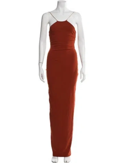 Pre-owned Nookie Square Neckline Long Dress In Brown