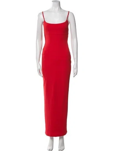 Pre-owned Nookie Square Neckline Long Dress In Red